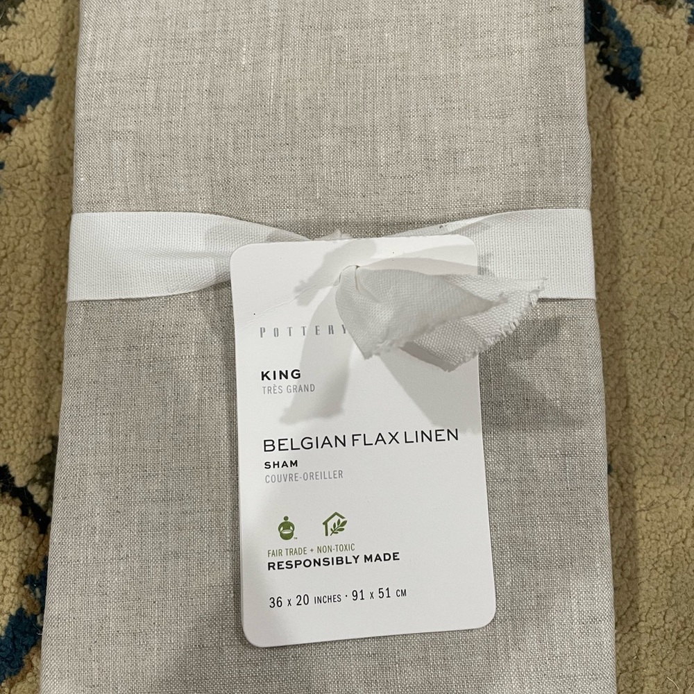 Brand new Pottery Barn Belgian Flax Linen King Sham